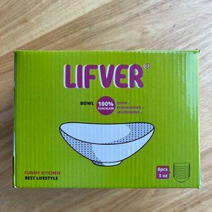 LIFVER Ceramic Dip Bowls Set, 3oz Ceramic Soy Sauce Dish Set of 8